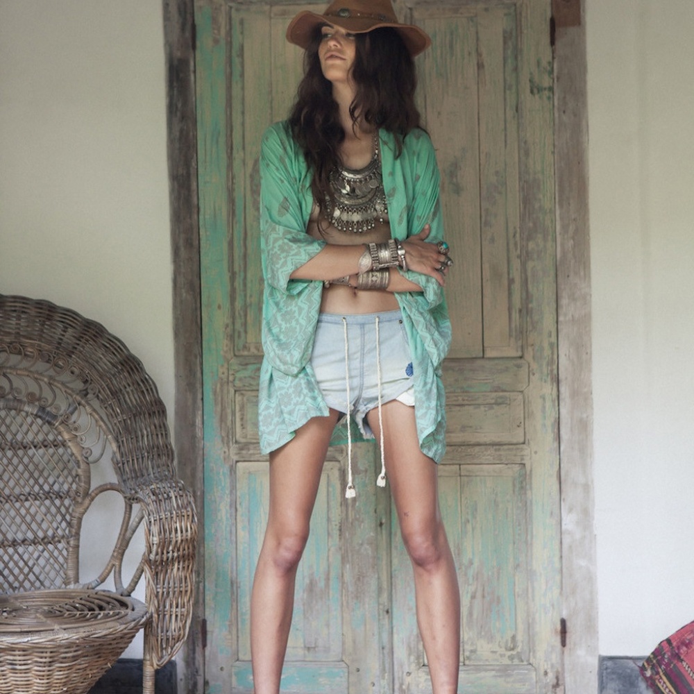 Green Chiffon‎ Kimono